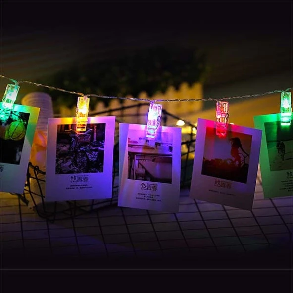 Renkli Işıklı Mandallı Fotoğraf Albümü 10 lu - RGB - 3