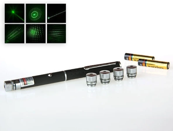 Yeşil Lazer Pointer 8000 mW  5 Başlıklı - 3