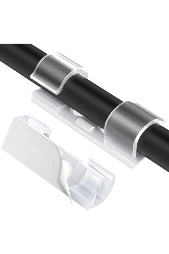 Kablo Sabitleyici Klipsler 20 Adet Kablo Düzenleyici Duvar Fayans Cam Kablo Tutucu Yapışkanlı Klips - Resim 2