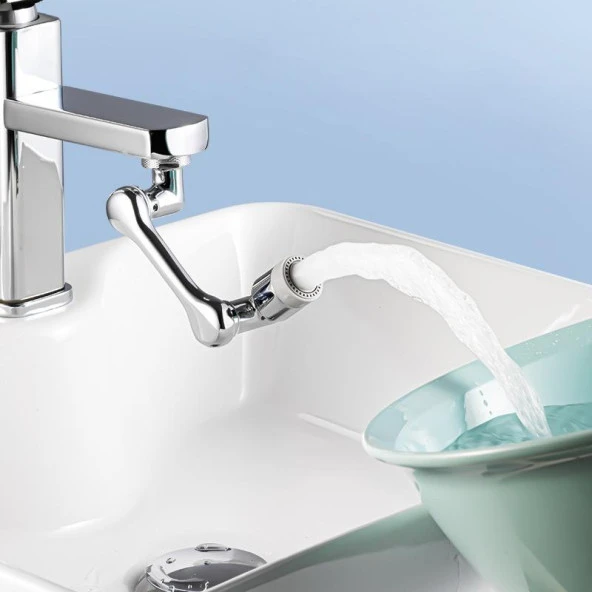 1080 Derece Dönebilen Robotik Kol Musluk Başlığı - Musluk Uzatma Aparatı Ucu - 3