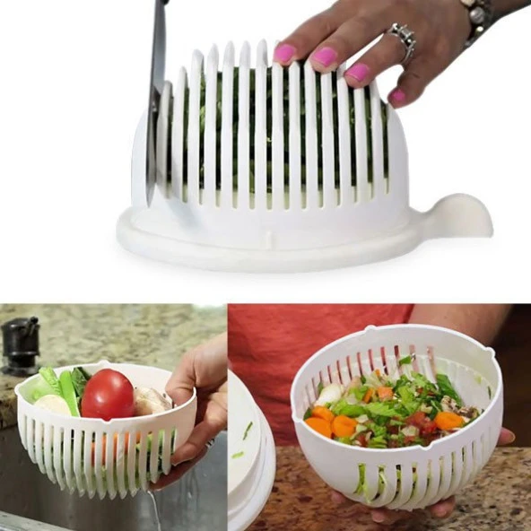 Salata Yapma Seti Pratik - Salad Cutter Bowl - 4