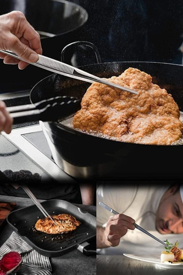 Et Kızartma Maşası - Pratik Pişirme Cımbızı - Profesyonel Cımbız Maşa - Resim 5