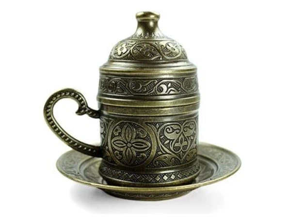 Osmanlı Motifli Kahve Fincanı - Sarı - 2