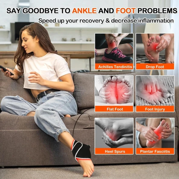 JOBYNA Ayak Bileği için Kızılötesi Işık ve Kırmızı Işık, Ayarlanabilir 850nm Kızılötesi - 2