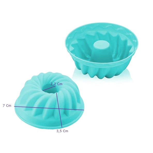 Muffin Kek Kalıbı Silikon 6 Adet - Resim 3