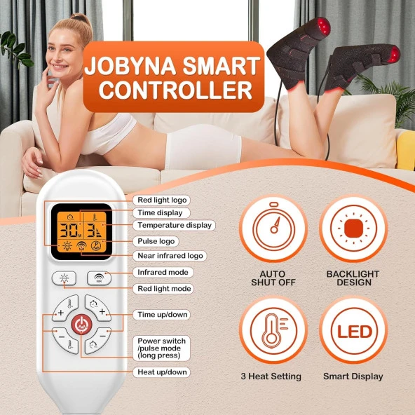 JOBYNA Ayak ve Ayak Bileği için Kızılötesi Işık, Tam Sarma 850nm Kızılötesi - 2 Adet - 5