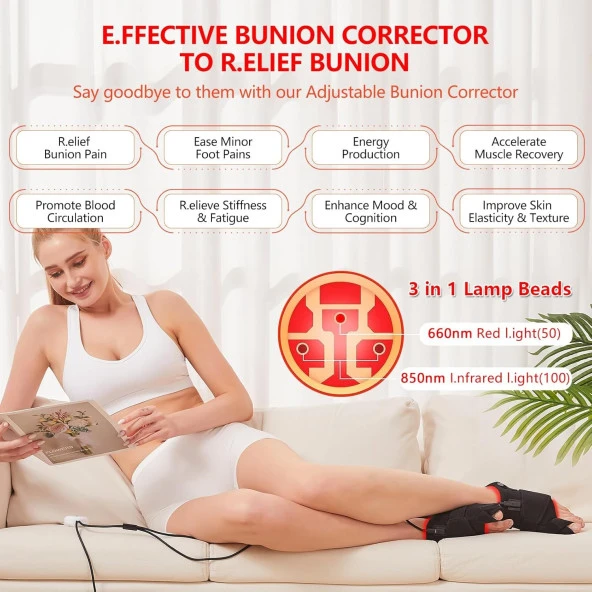 JOBYNA Kızılötesi Işık Terapisi Bunyon Düzeltici - Kadınlar ve Erkekler için - 4