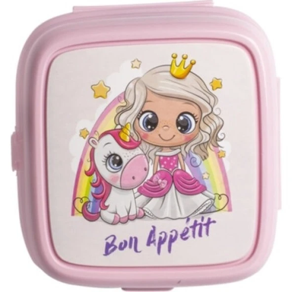 Porky Lol Desenli 4 Bölmeli Çatallı Beslenme Kabı - Diyet Kabı - 5