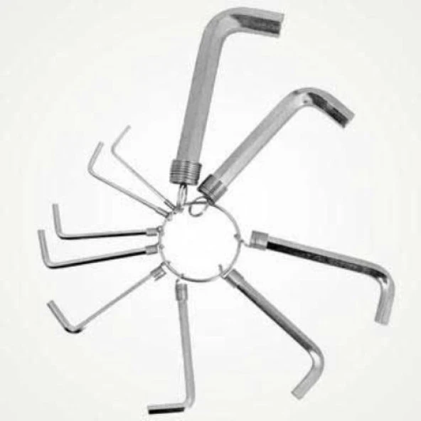 Allen Anahtar Takım Altı Köşeli 10 Parça Alyan - 5