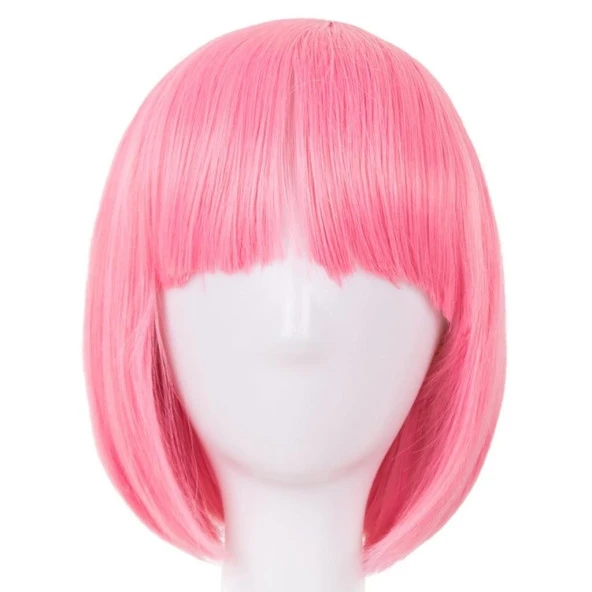 Küt Peruk - Toz Pembe (Açık Pembe) - 3