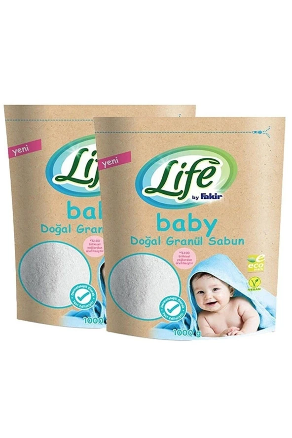 LİFE BY FAKİR Doğal Bebek Granül Toz Sabun 1 Kg X 2 Adet