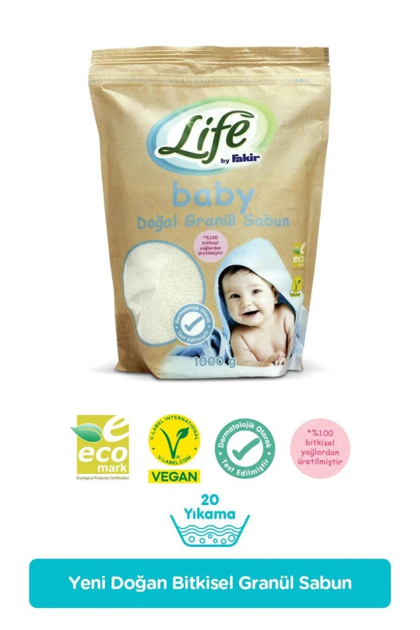 LİFE BY FAKİR Doğal Bebek Granül Toz Sabun 1 Kg X 6 Adet Avantaj Seti - 2
