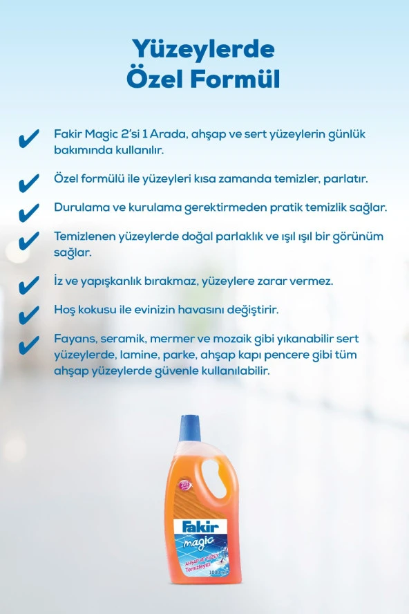 FAKİR Fakir Magic 2'Si 1 Arada Ahşap Ve Sert Yüzey Temizleyici 1000Ml X 12 Adet - 4