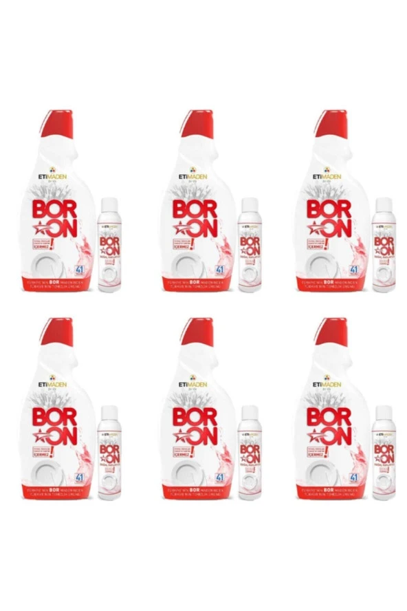 Boron Jel Bulaşık Makinası Deterjanı 820 Ml x 6 Adet Bir Arada + Doğal Parlatıcı Hediyeli