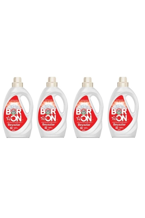 BORON Boron Sıvı Çamaşır Deterjanı Beyazlar 1690 Ml X 4 Adet