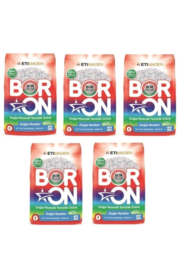 BORON Boron Toz Çamaşır Deterjanı Doğal Renkler 5 X 4 Kg