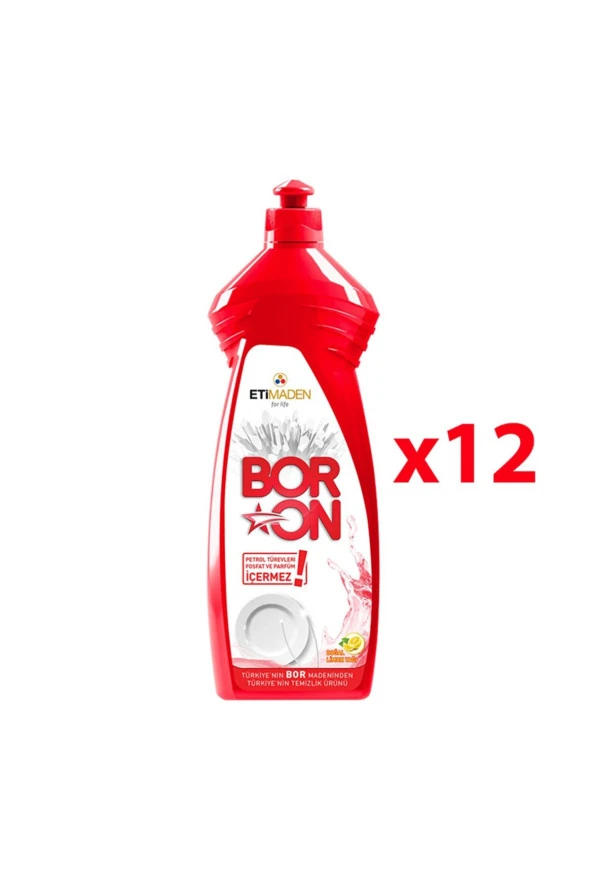 BORON Boron Elde Yıkama Bulaşık Temizlik Ürünü 650 Ml X 12 Adet