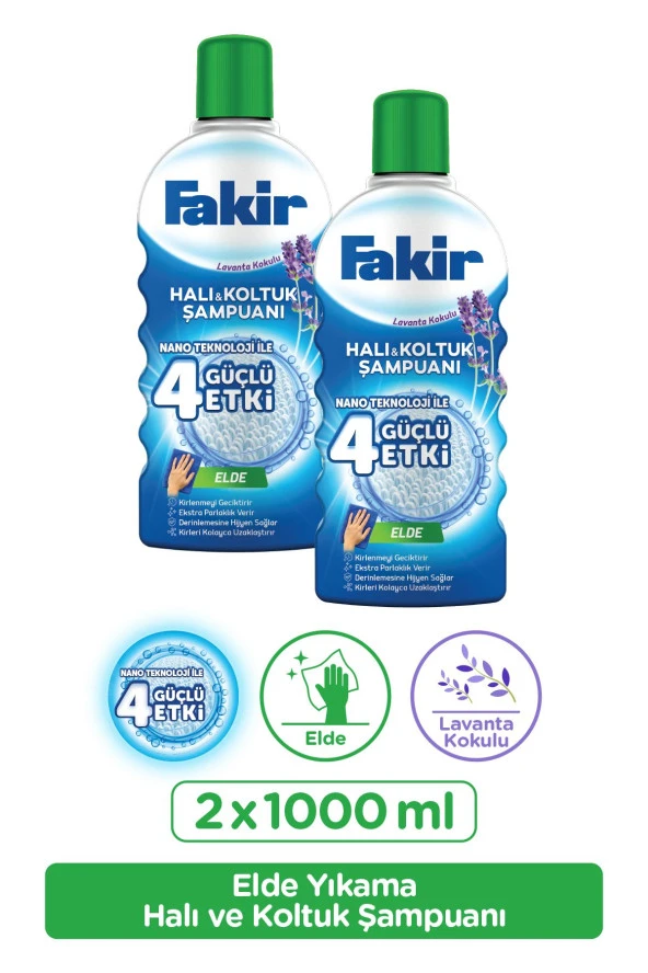 FAKİR Fakir Elde Lavanta Nano Halı Ve Koltuk Şampuanı 1000 Ml X 2 Adet