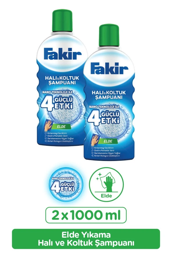 FAKİR Fakir Elde Nano Teknolojili Halı Ve Koltuk Şampuanı 1000 Ml X 2 Adet