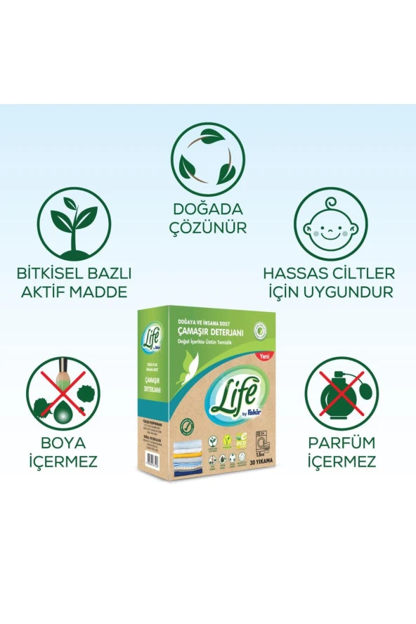 LİFE BY FAKİR %100 Bitkisel Bazlı Doğal Toz Çamaşır Deterjanı X 6 Adet Avantaj Seti - 4