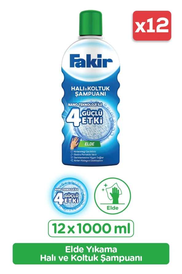 FAKİR Fakir Halı Şampuanı Elde 1000 Ml X 12'Li Set