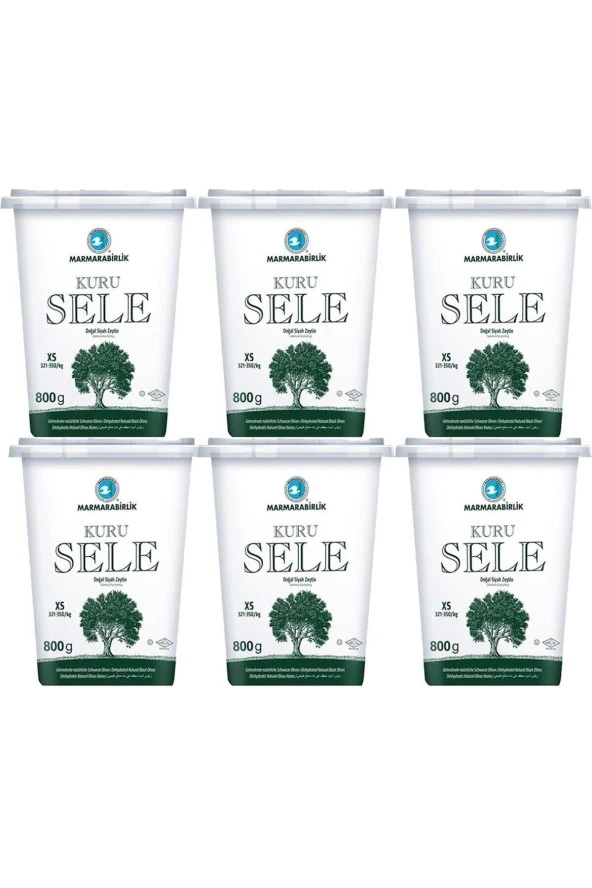 MARMARABİRLİK Marmarabirlik Kuru Sele Zeytin 800 Gr (321-350) Xs 6 Adet