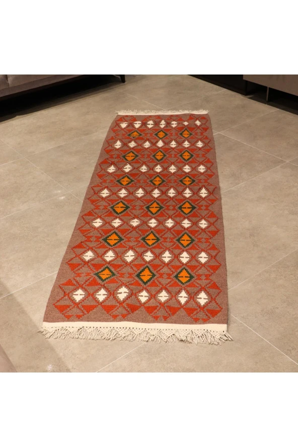 Bİ.TE RİCH Kilim - 75 X 220 - Kök Boya - El Işçiliği (K002)