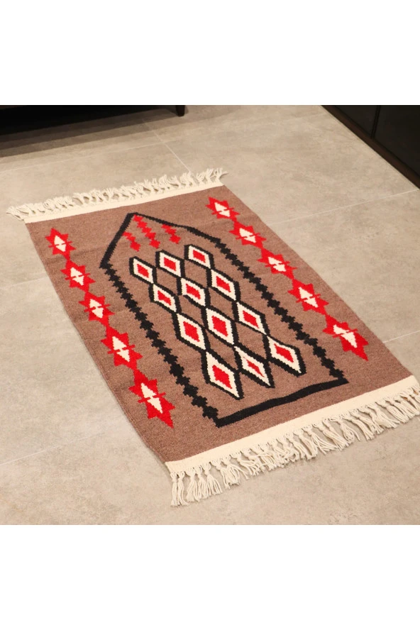 Bİ.TE RİCH Kilim Seccade - 105 X 71 Cm - Kök Boya - El Işçiliği (S007)