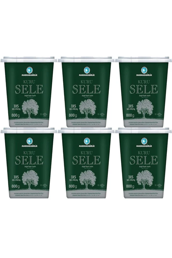 MARMARABİRLİK Marmarabirlik Kuru Sele Zeytin 800 Gr (381-410) 3Xs 6 Adet