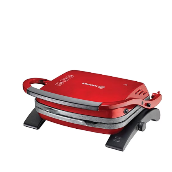 Korkmaz A329-16 Tostkolik Kırmızı 1800 W Granit Tost Makinesi