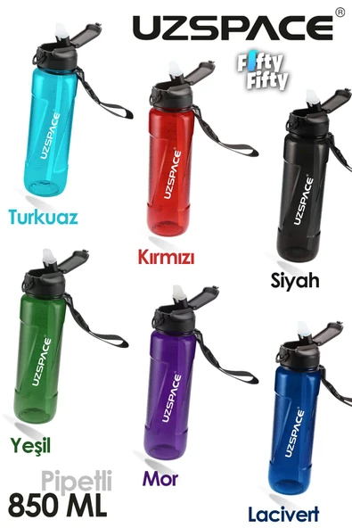 Uzspace FiftyFifty PİPETLİ 850ml Tritan Su Matarası
