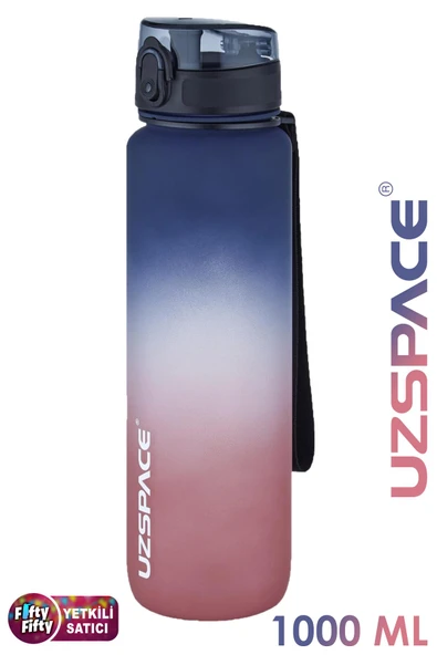 Uzspace FiftyFifty 1000ml BÜYÜK BOY Çift Renk Softtouch FF Collection Tritan Su Matarası - 2