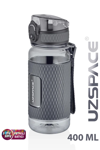 Uzspace FiftyFifty 400ml Çocuk Tritan  Su Matarası Silikon Korumalı Kaydırmaz Gövde - 2