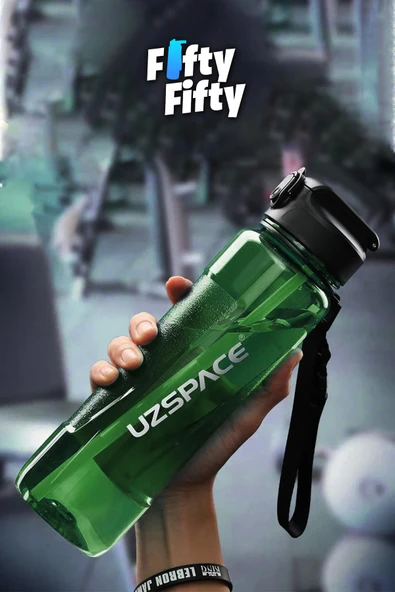 Uzspace FiftyFifty PİPETLİ 1000ml -Büyük Boy- Tritan Su Matarası - 10