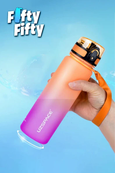 Uzspace FiftyFifty 500ml Çift Renk Softtouch FF Collection Tritan Su Matarası - 9