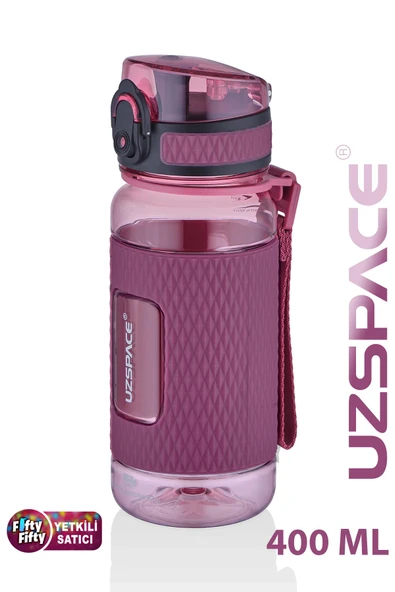 Uzspace FiftyFifty 400ml Çocuk Tritan  Su Matarası Silikon Korumalı Kaydırmaz Gövde - 10