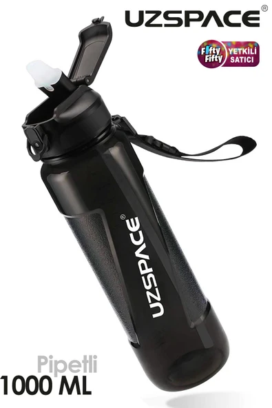 Uzspace FiftyFifty PİPETLİ 1000ml -Büyük Boy- Tritan Su Matarası - 2