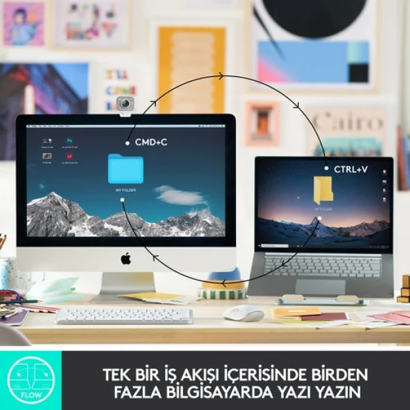 Logitech MX Keys Mini Minimalist Kablosuz Bluetooth Aydınlatmalı Türkçe Q Klavye - Siyah - Resim 4