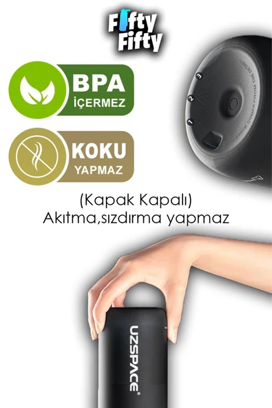 Uzspace FiftyFifty 500ml Çift Renk Softtouch FF Collection Tritan Su Matarası - 12