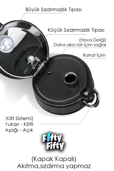 Uzspace 800ml -YENİ EBAT-Çift Renk Softtouch Tritan Su Matarası - 12