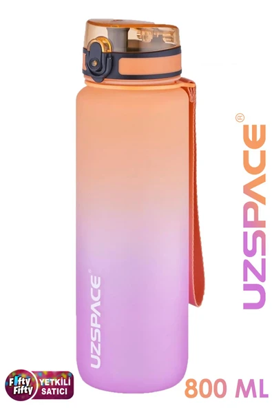 Uzspace 800ml -YENİ EBAT-Çift Renk Softtouch Tritan Su Matarası - 2