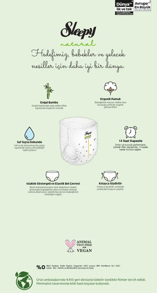 Sleepy Külot Bebek Bezi Natural Beden:4 (7-14KG) Maxi 240 Adet Mega Fırsat Pk - Resim 8