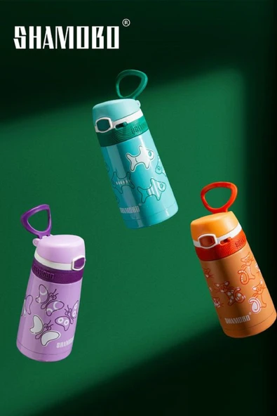 Shamobo 2Lİ SET Pipetli Çelik Termos 350ml -6 Saat Isı Yalıtımı- - 12