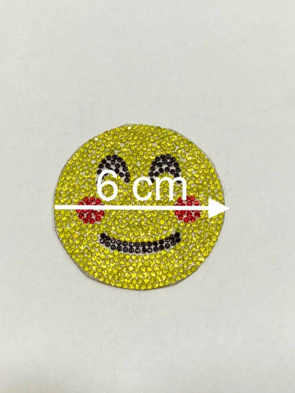 Arma / ütü ile yapışan emoji arma / taşlı emoji arma - 12