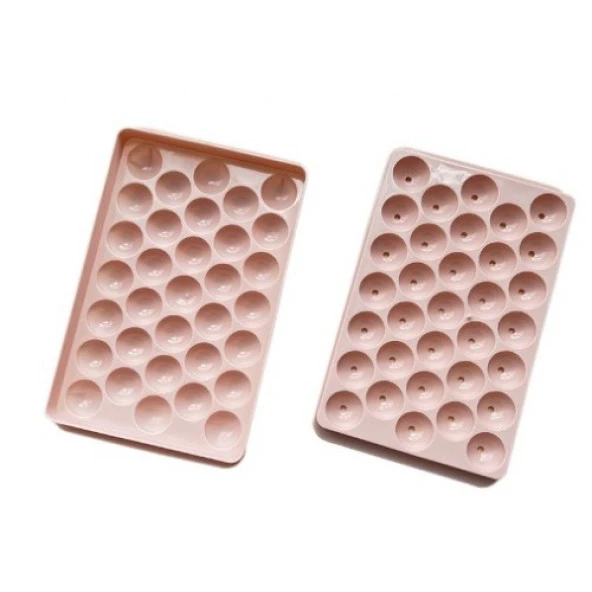 2 li Buz Kalıbı 33 Bölmeli Kristal Küre Buzluk - Mini Yuvarlak Buz Kalıbı - Resim 5