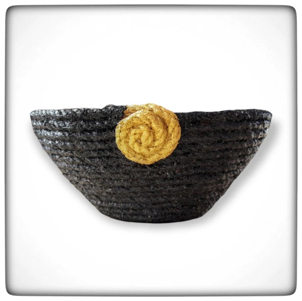 Dekoratif Sepet Sunum Kase Doğal Jüt İp GOLD - 3