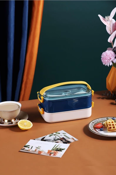 Vagonlife Bento Lunch Box Ofis-Okul İçin Yeni Nesil Sefer Tası Taşınabilir Yemek Kutusu  Çelik FF462 - 2