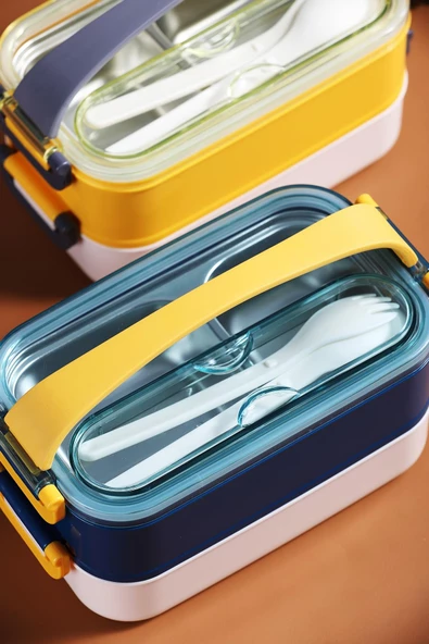 Vagonlife Bento Lunch Box Ofis-Okul İçin Yeni Nesil Sefer Tası Taşınabilir Yemek Kutusu  Çelik FF462 - 11