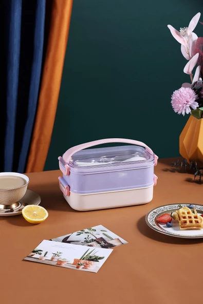 Vagonlife Bento Lunch Box Ofis-Okul İçin Yeni Nesil Sefer Tası Taşınabilir Yemek Kutusu  Çelik FF462 - 9