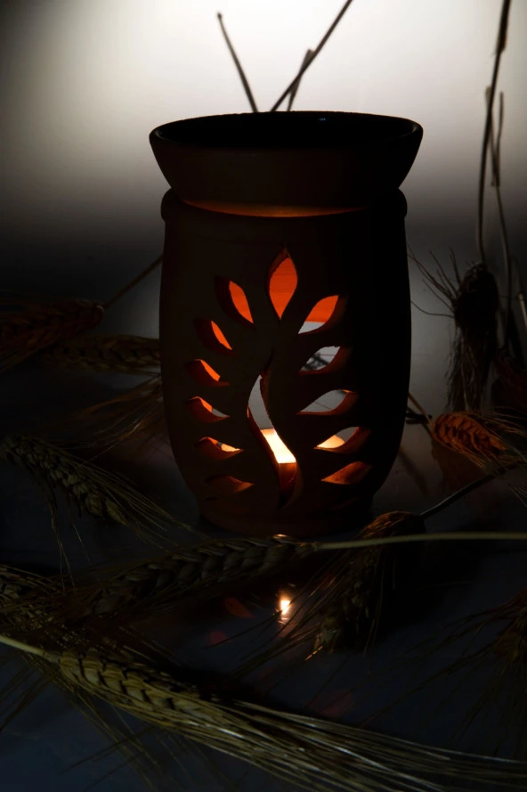 Yaprak Model El Yapımı Çömlek Buhurdanlık Tütsülük - 3